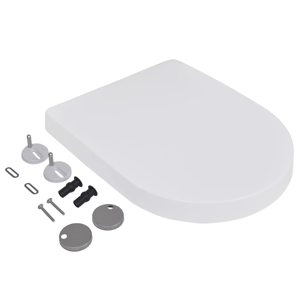 vidaXL Toilettensitze mit Absenkautomatik 2 Stk. Kunststoff Weiß - Image 3