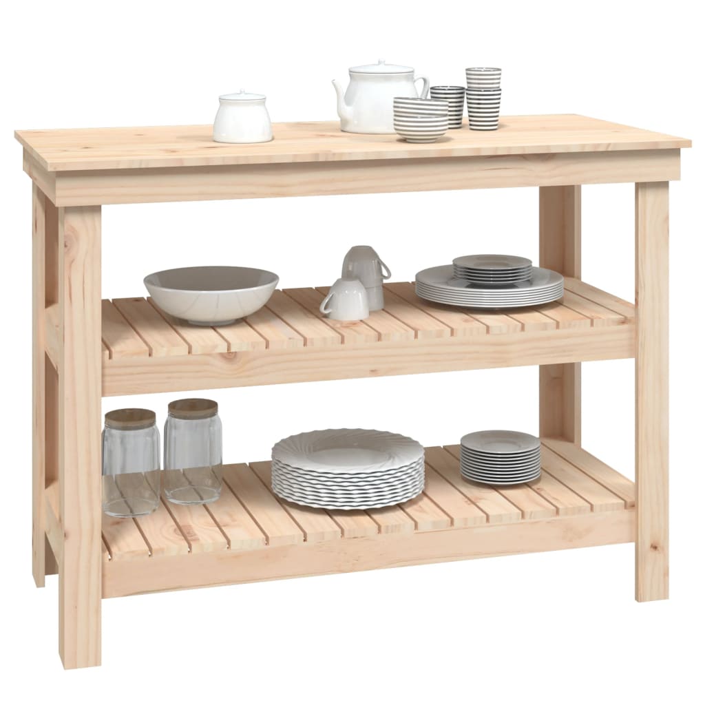 vidaXL Werkbank 110,5x50x80 cm Massivholz Kiefer - Image 4