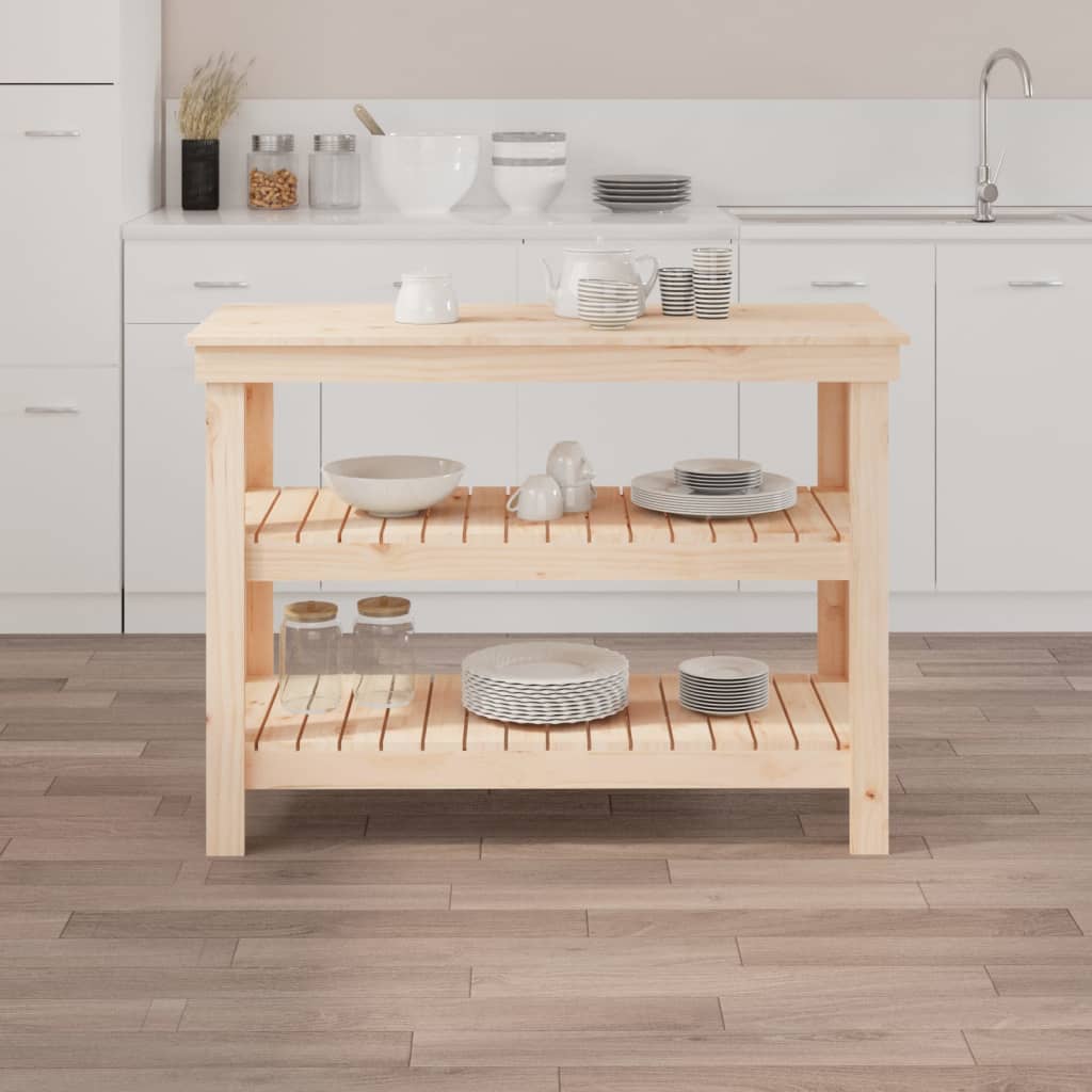 vidaXL Werkbank 110,5x50x80 cm Massivholz Kiefer - Image 3