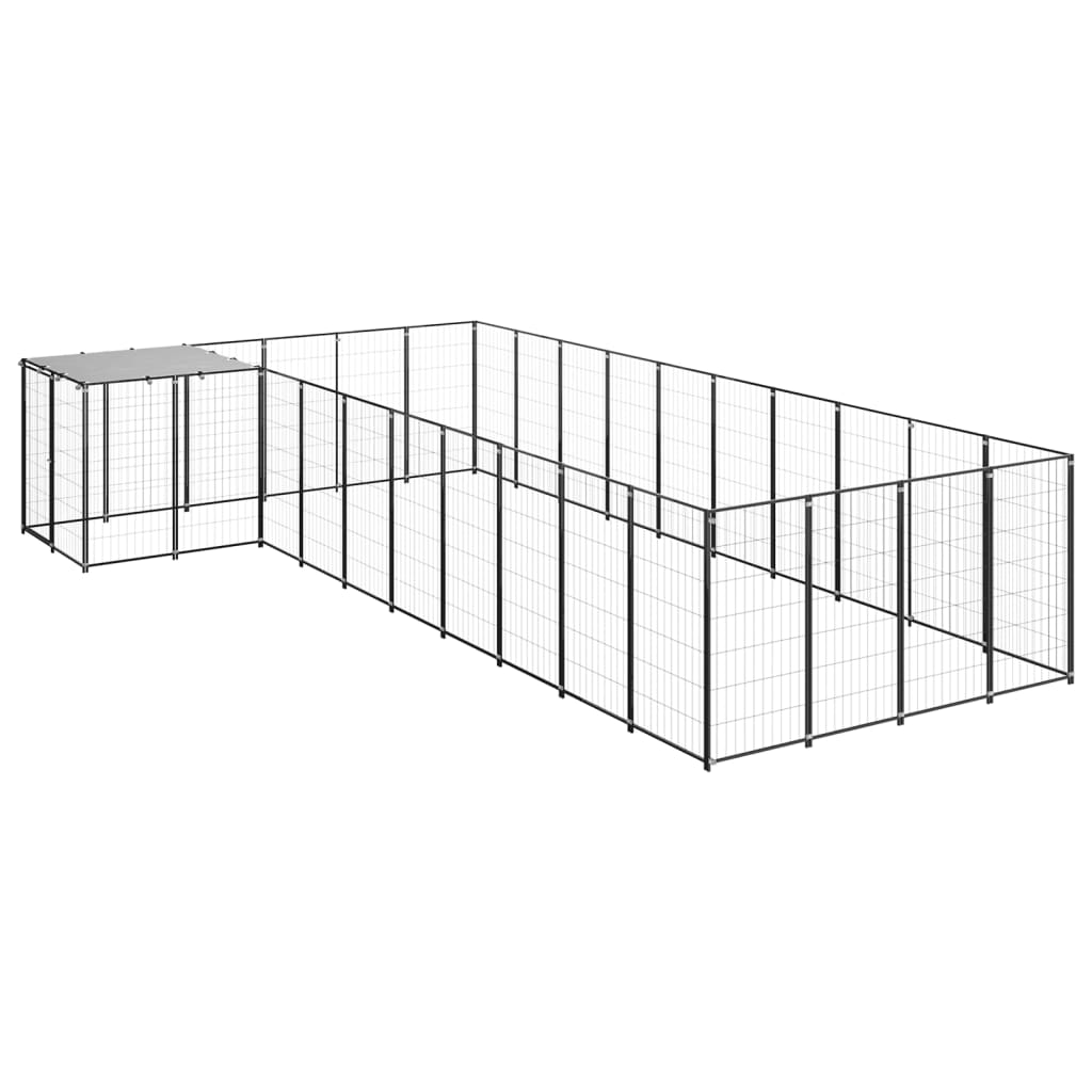 vidaXL Hundezwinger Schwarz 13,31 m² Stahl