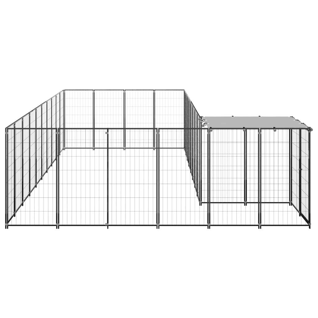 vidaXL Hundezwinger Schwarz 13,31 m² Stahl - Image 3