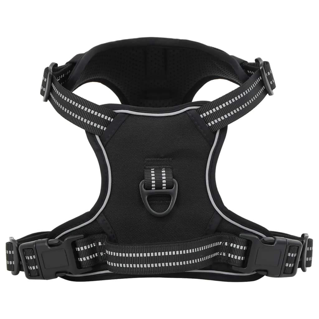 vidaXL Hundegeschirr mit Leine & Halsband Verstellbar Schwarz M