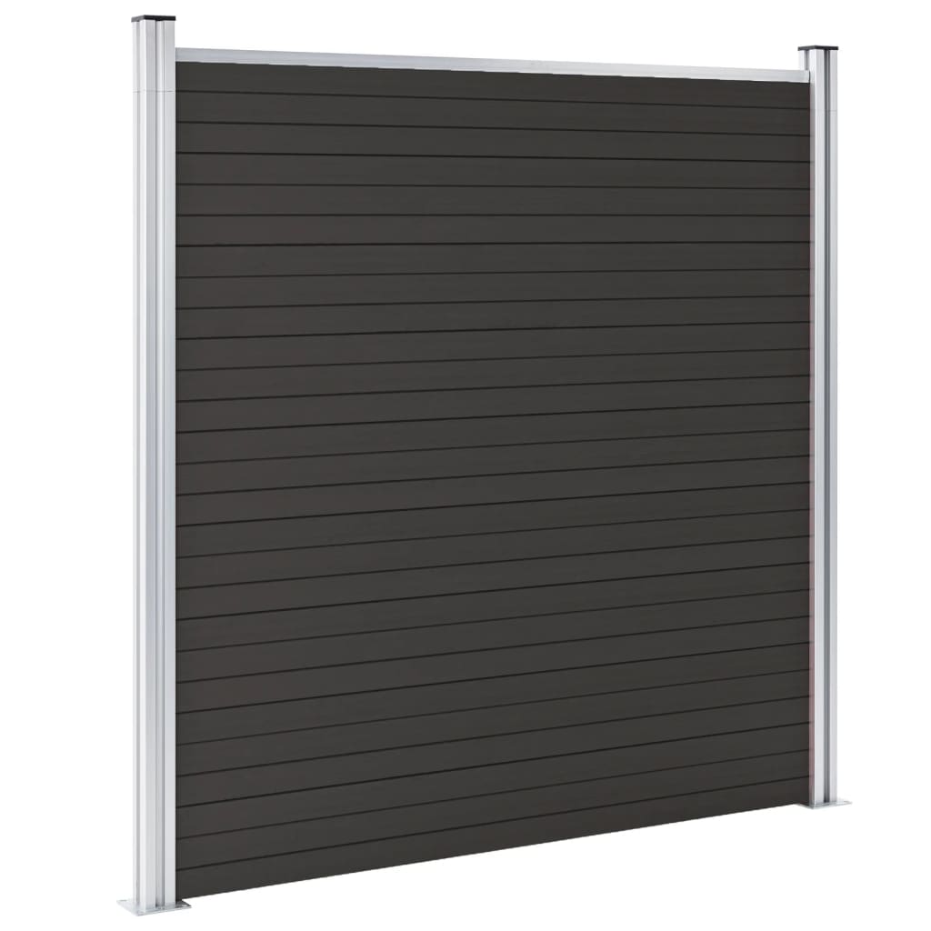 vidaXL Zaunelement WPC 180x186 cm Schwarz - Image 3