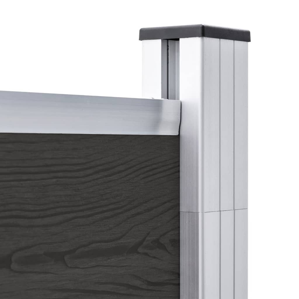 vidaXL Zaunelement WPC 180x186 cm Schwarz - Image 5