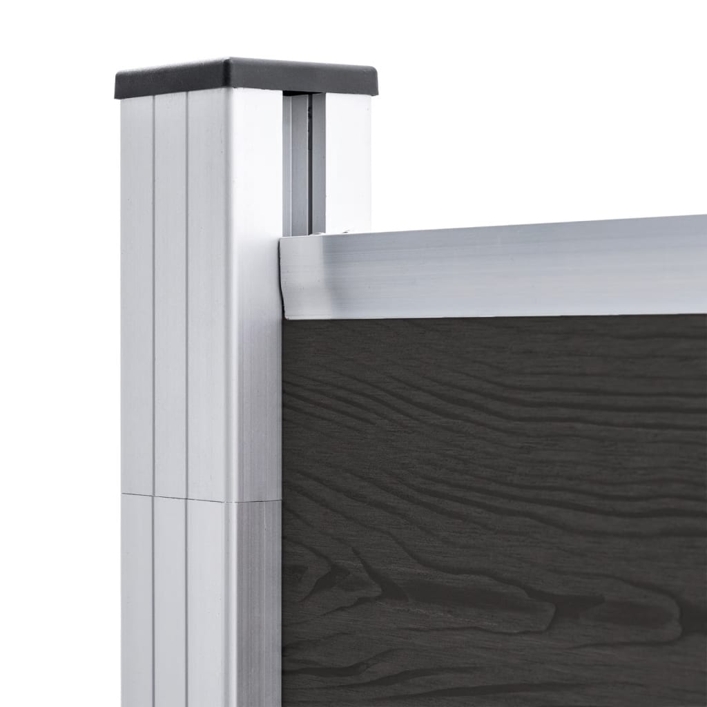 vidaXL Zaunelement WPC 175x186 cm Schwarz - Image 5