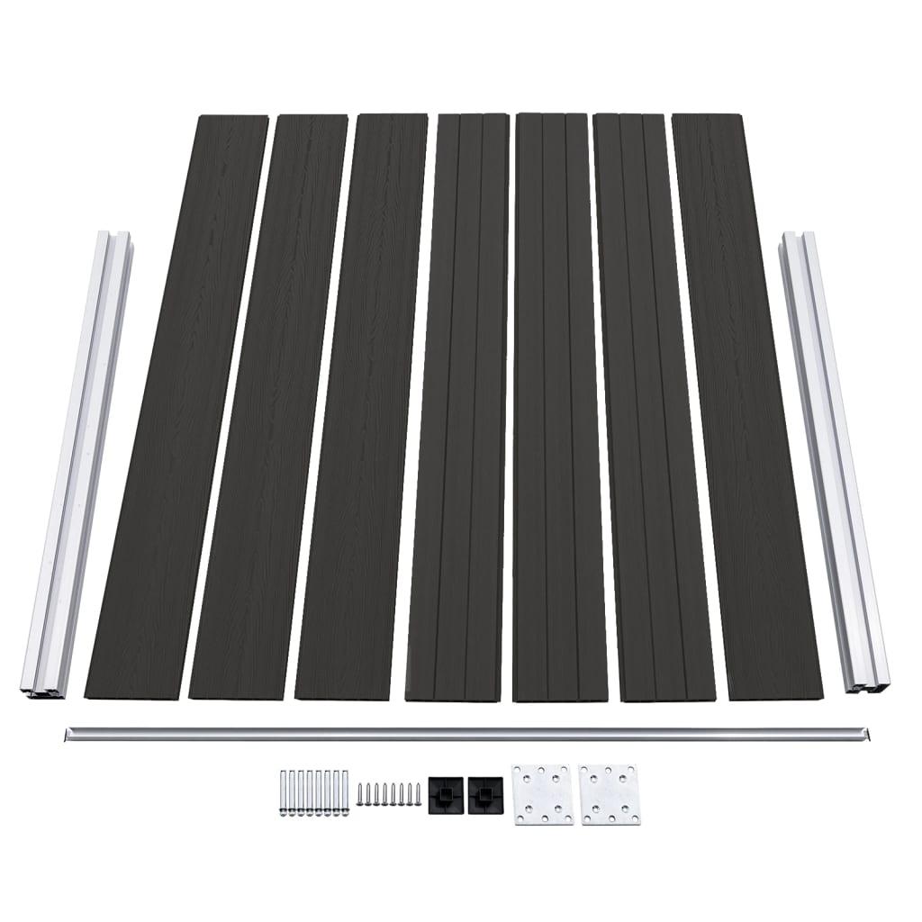 vidaXL Zaunelement WPC 180x146 cm Schwarz - Image 4
