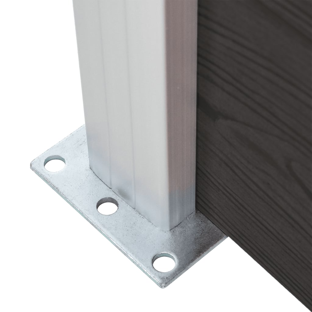 vidaXL Zaunelement WPC 175x186 cm Schwarz - Image 6