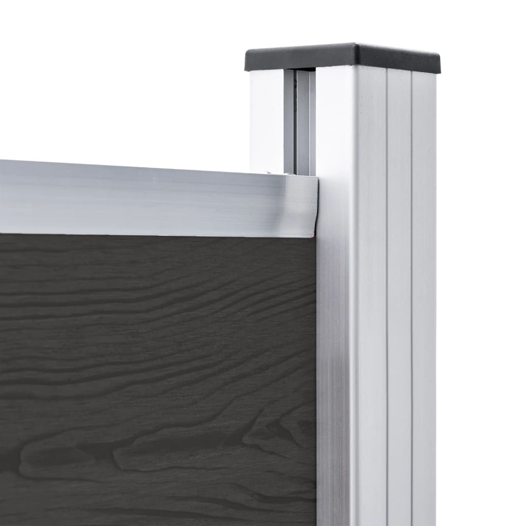 vidaXL Zaunelement WPC 180x146 cm Schwarz - Image 5