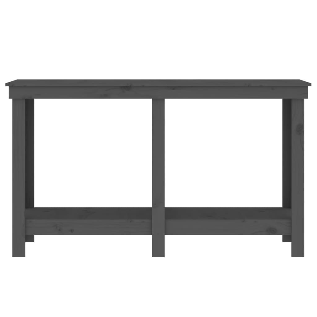 vidaXL Werkbank Grau 140x50x80 cm Massivholz Kiefer - Image 5