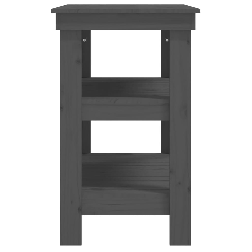 vidaXL Werkbank Grau 78,5x50x80 cm Massivholz Kiefer - Image 6