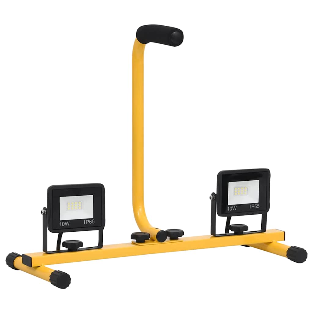 vidaXL LED-Fluter mit Handgriff 2x10 W Warmweiß - Image 3