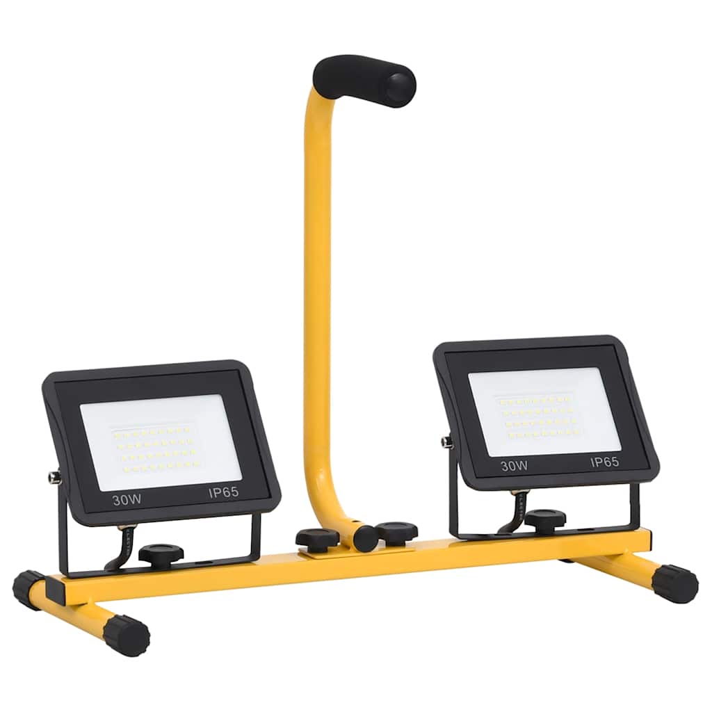 vidaXL LED-Fluter mit Handgriff 2x30 W Kaltweiß - Image 3