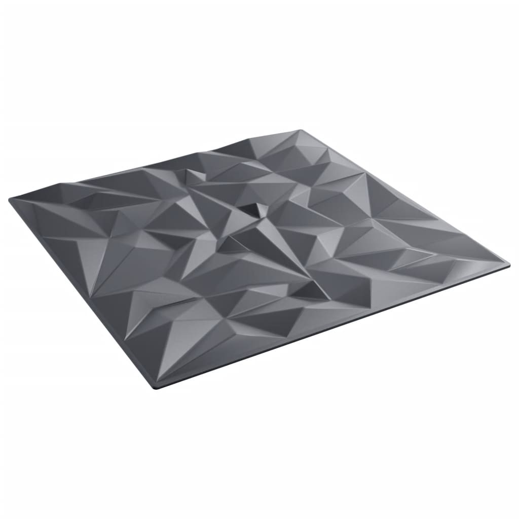 vidaXL Wandpaneele 48 Stk. Grau 50x50 cm XPS 12 m² Amethyst - Image 5