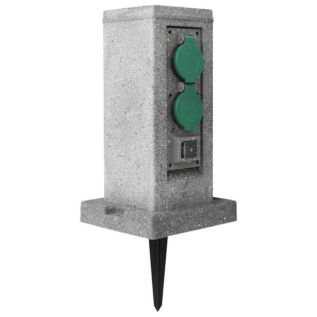 vidaXL Gartensteckdose mit Dämmerungssensor Säule Kunststoff - Image 4