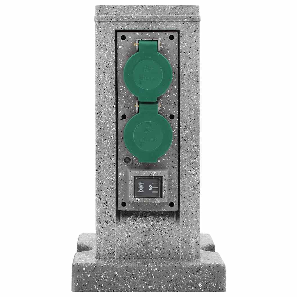 vidaXL Gartensteckdose mit Dämmerungssensor Säule Kunststoff - Image 3