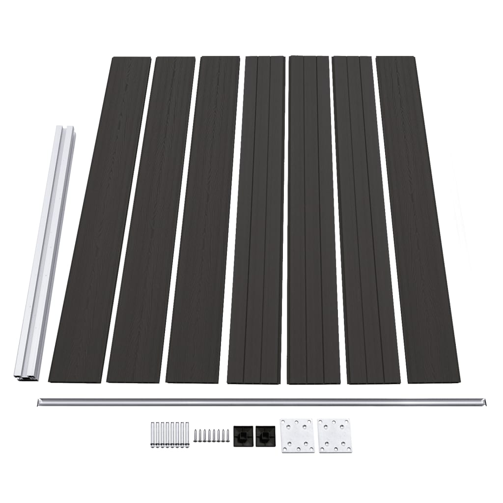 vidaXL Zaunelement WPC 175x146 cm Schwarz - Image 4