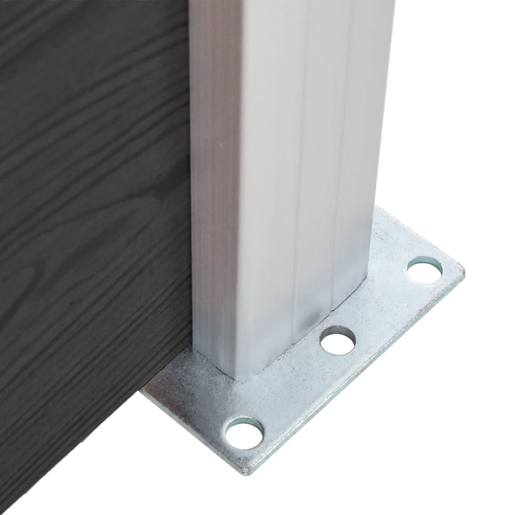 vidaXL Zaunelement WPC 175x146 cm Schwarz - Image 6
