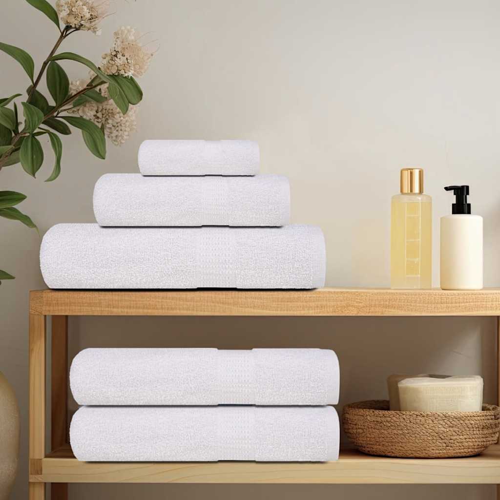 vidaXL Duschtücher 25 Stk. Weiß 70x140 cm 360 g/m² 100% Baumwolle - Image 3
