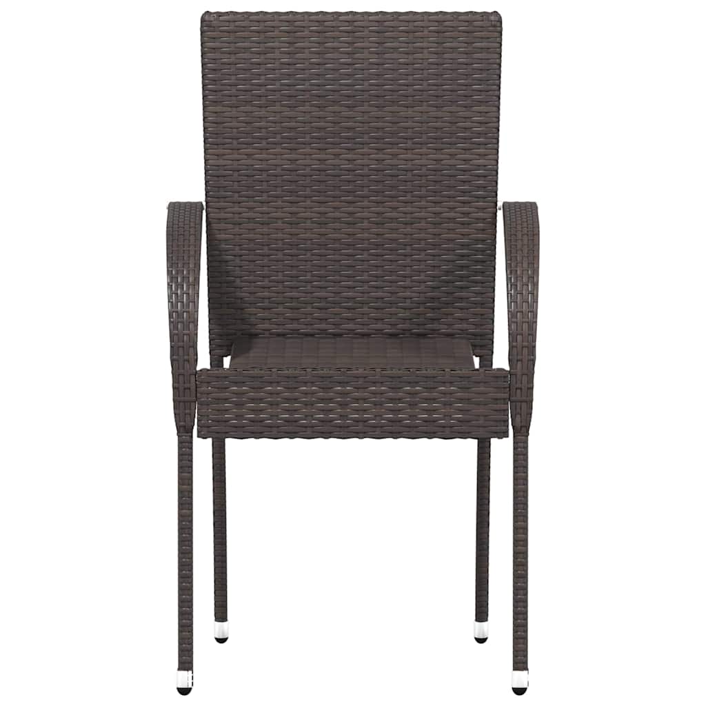 vidaXL Stapelbare Gartenstühle 4 Stk. Poly Rattan Braun - Image 3