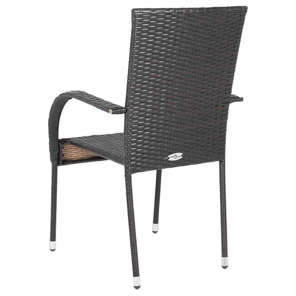 vidaXL Stapelbare Gartenstühle 4 Stk. Poly Rattan Braun - Image 5