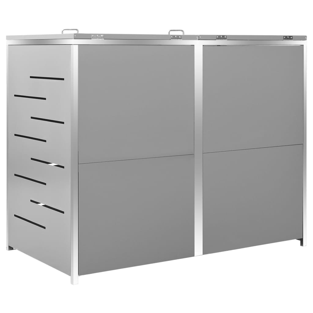 vidaXL Mülltonnenbox für 2 Tonnen 138x77,5x115,5 cm Edelstahl - Image 4
