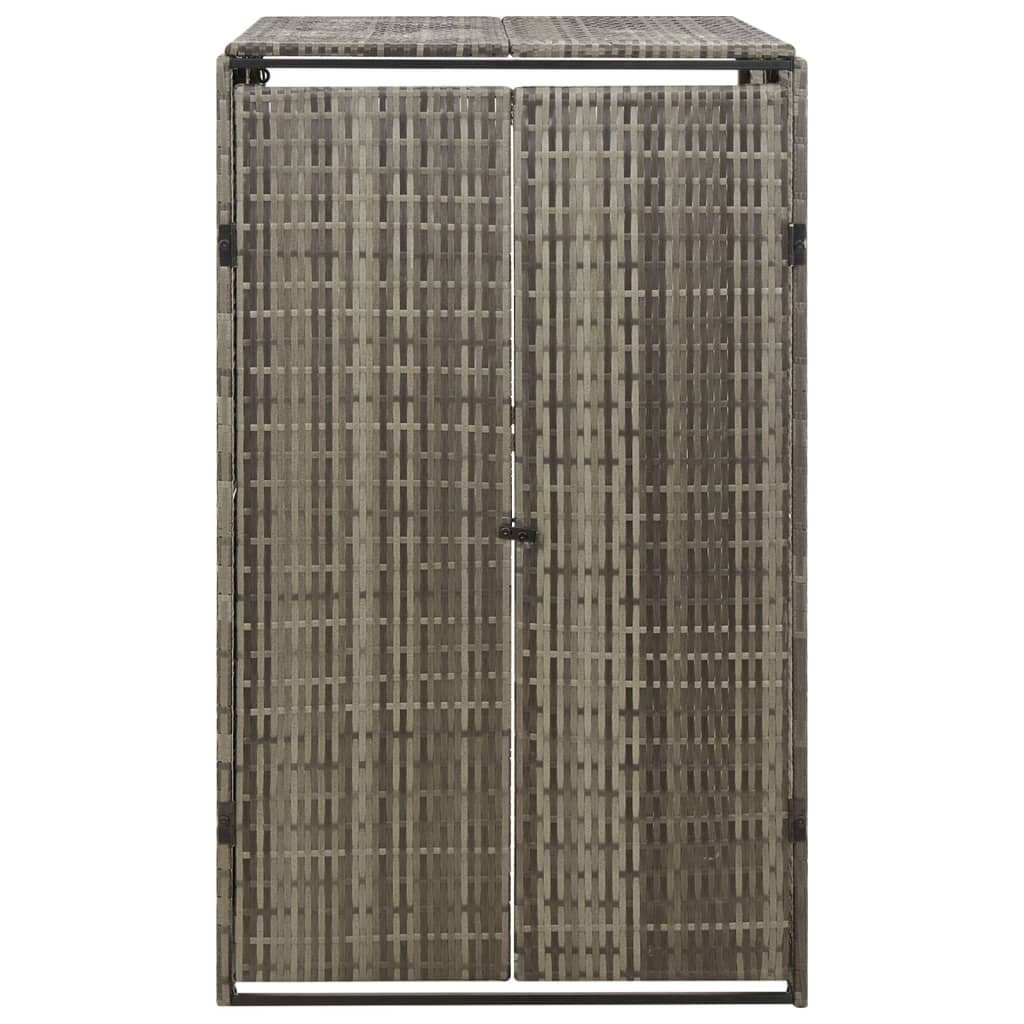 vidaXL Mülltonnenbox für 1 Tonne Grau 70x80x117 cm Poly Rattan - Image 4