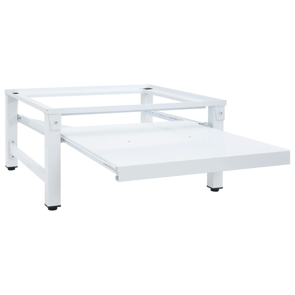 vidaXL Waschmaschinen-Untergestell mit Ausziehbarer Ablage Weiß - Image 3