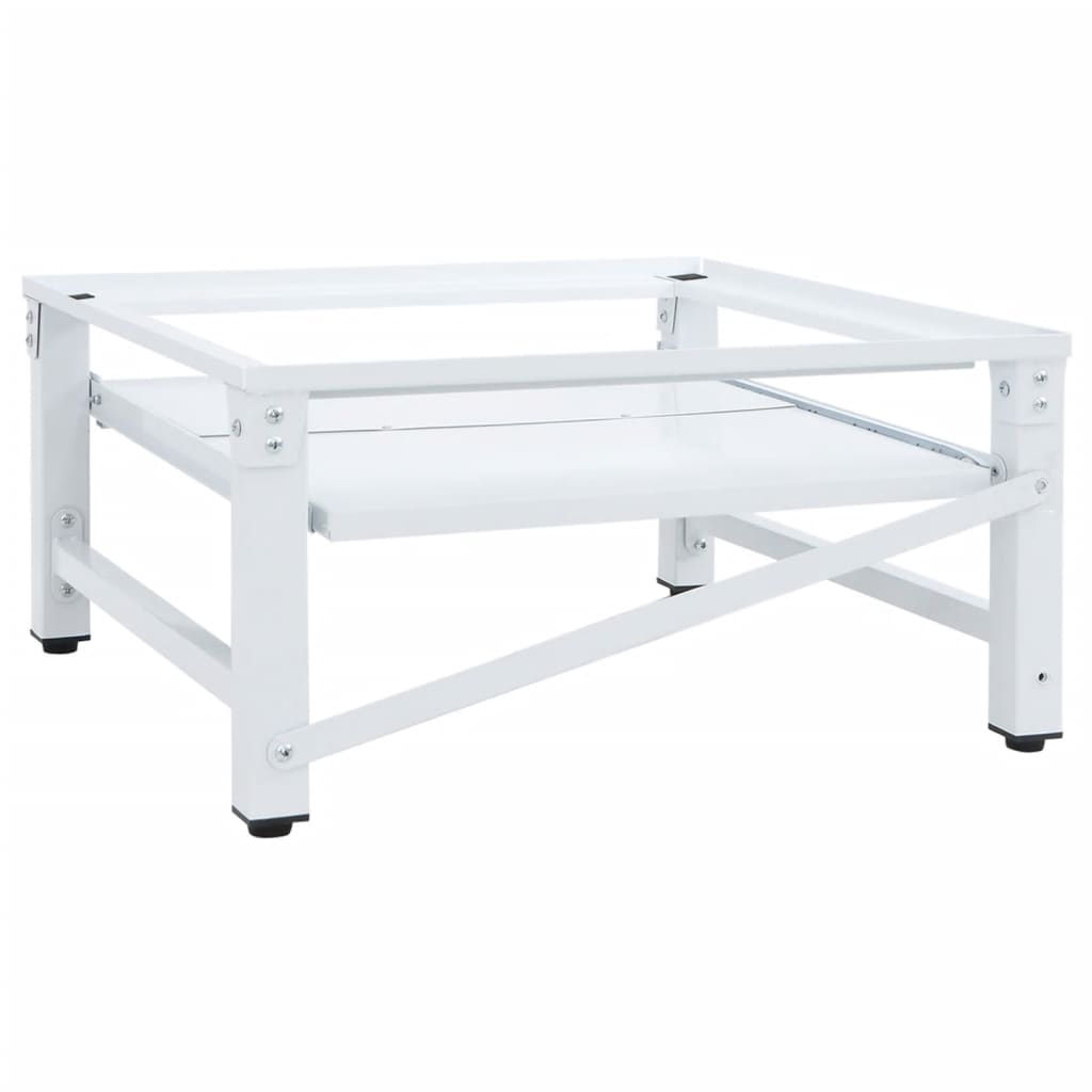 vidaXL Waschmaschinen-Untergestell mit Ausziehbarer Ablage Weiß - Image 5