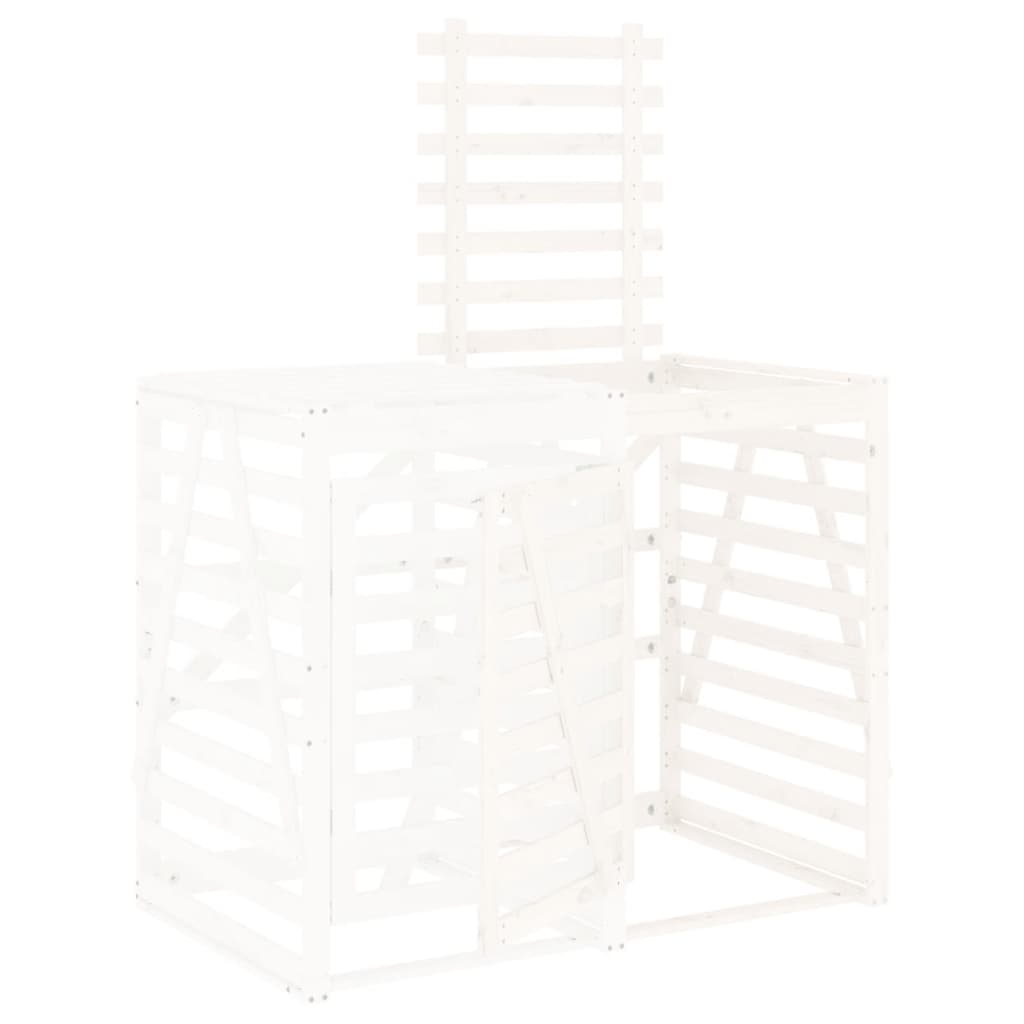 vidaXL Erweiterung für Mülltonnenbox Weiß Massivholz Kiefer - Image 5