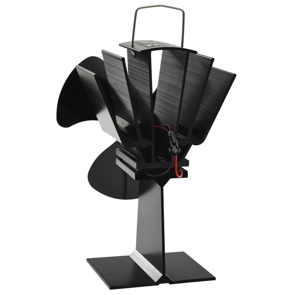 vidaXL Ofenventilator Wärmebetrieben 3 Blätter Schwarz - Image 4