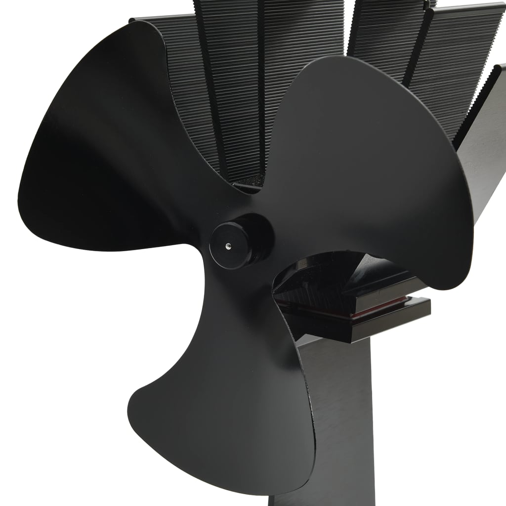 vidaXL Ofenventilator Wärmebetrieben 3 Blätter Schwarz - Image 6