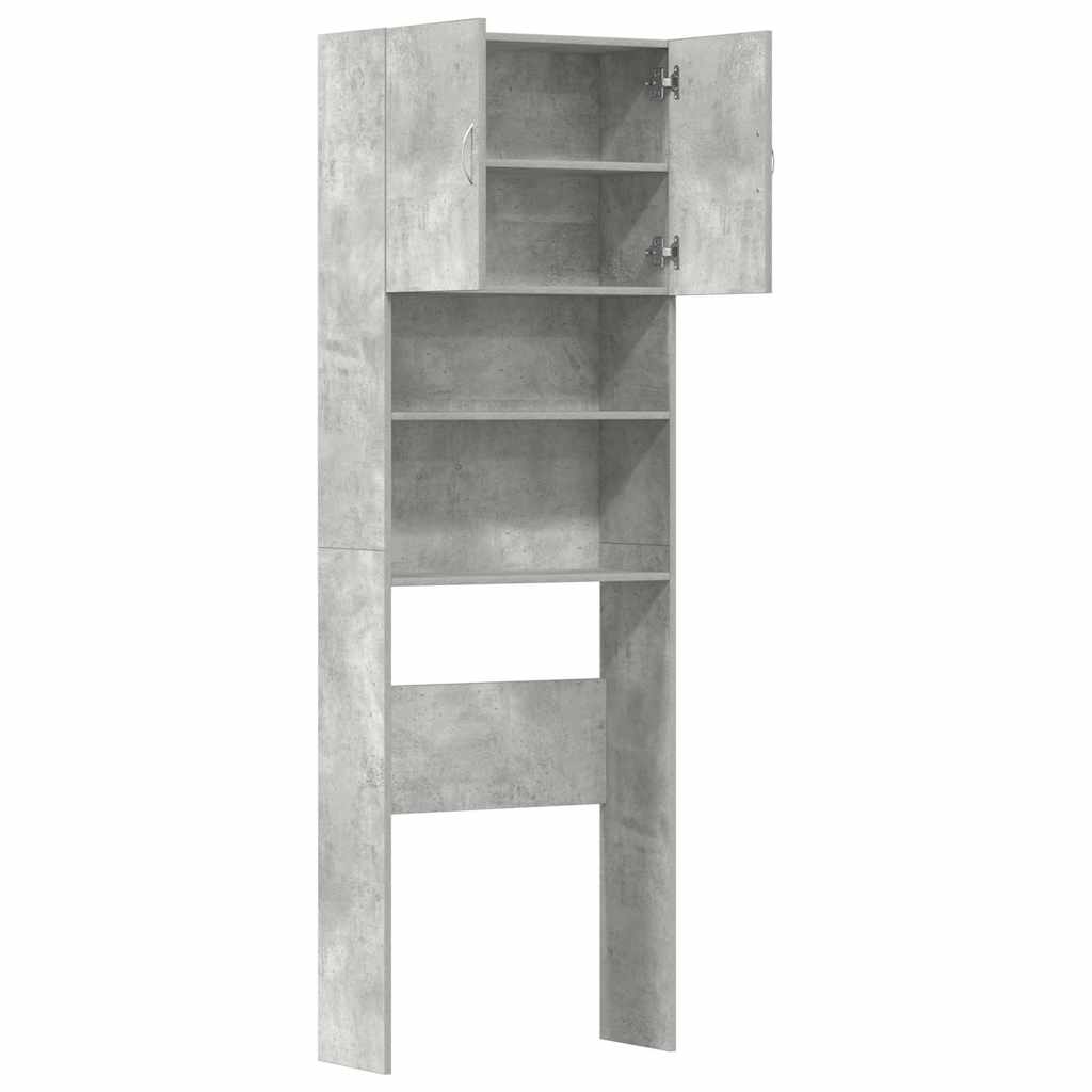 vidaXL Waschmaschinenschrank Betongrau 64x24x190 cm Holzwerkstoff - Image 6