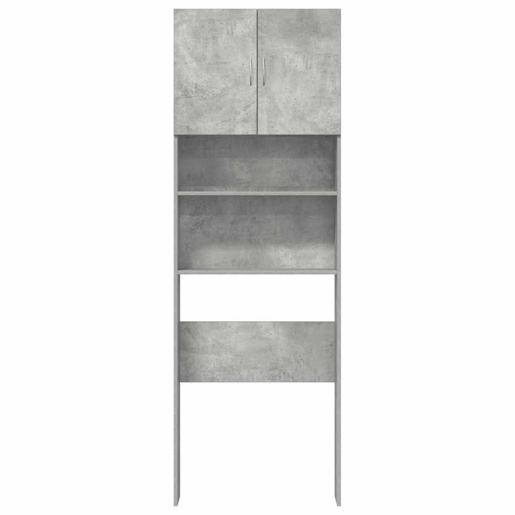 vidaXL Waschmaschinenschrank Betongrau 64x24x190 cm Holzwerkstoff - Image 5