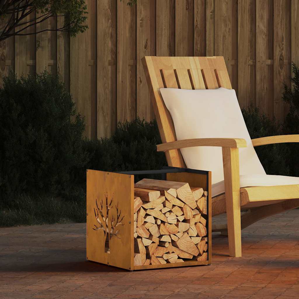 vidaXL Brennholzregal 40x40x40 cm Wetterfester Stahl