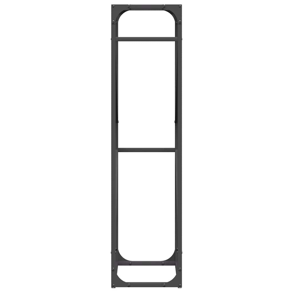 vidaXL Brennholzregal Schwarz 40x25x100 cm Kaltgewalzter Stahl - Image 6