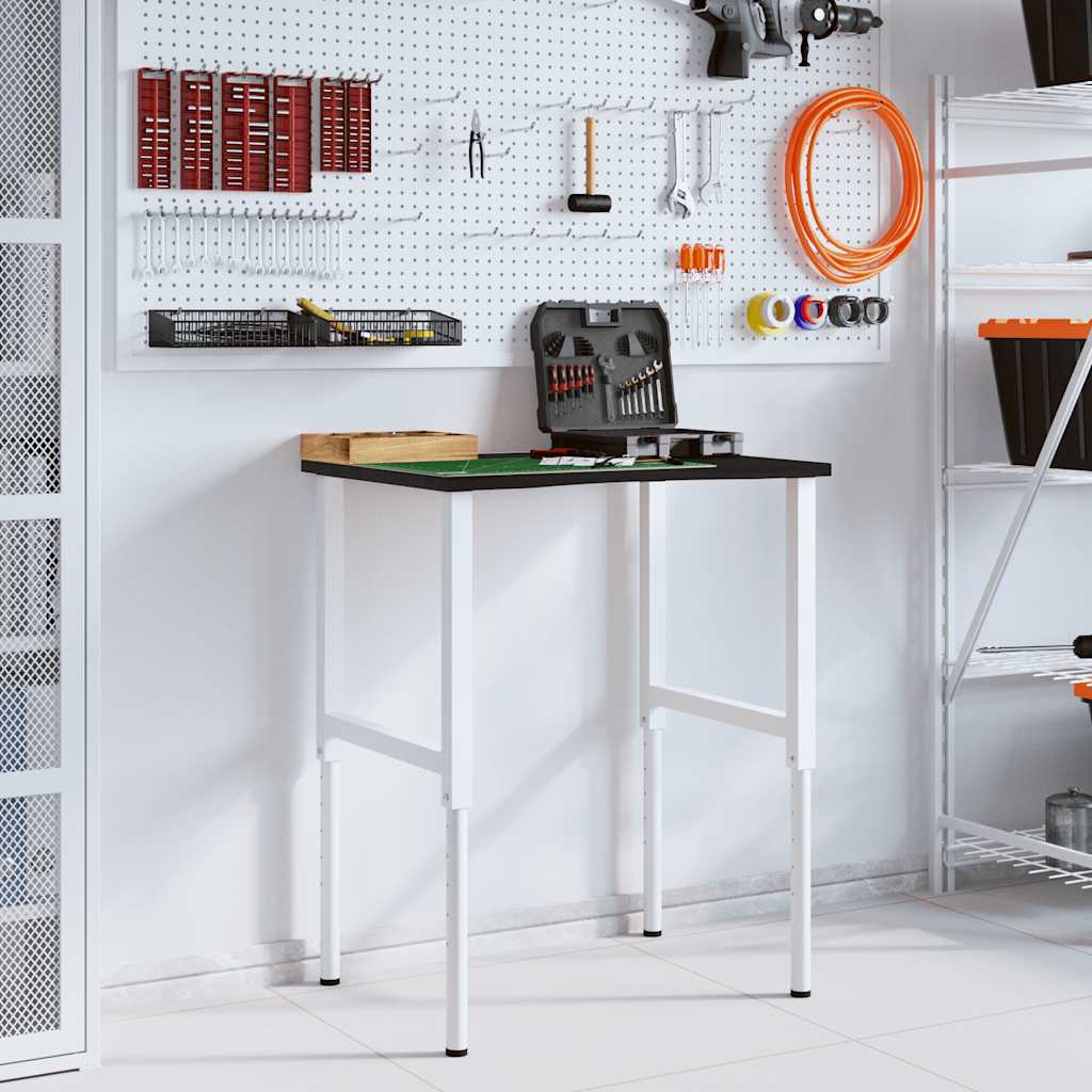 vidaXL Werkbank Dunkelbraun 80x60x(71,5-98) cm Massivholz Eiche - Image 3