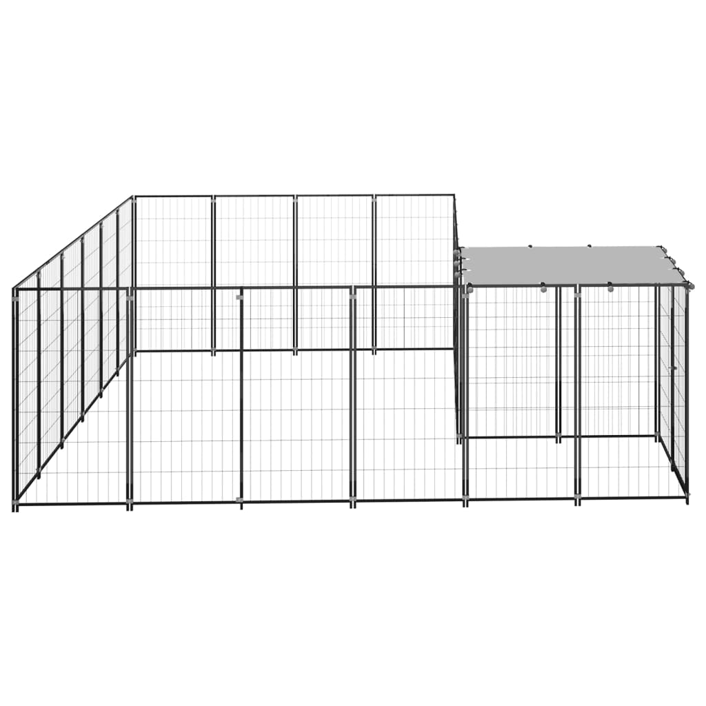 vidaXL Hundezwinger Schwarz 8,47 m² Stahl - Image 3