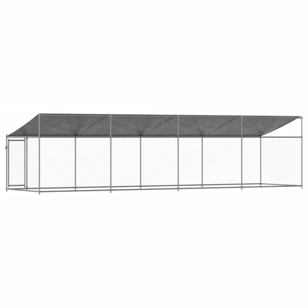 vidaXL Hundezwinger mit Dach und Tür Grau 8x2x2 m Verzinkter Stahl - Image 6