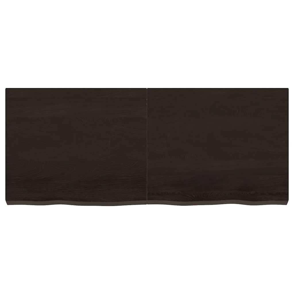 vidaXL Waschtischplatte Dunkelbraun 120x50x(2-6)cm Massivholz - Image 4
