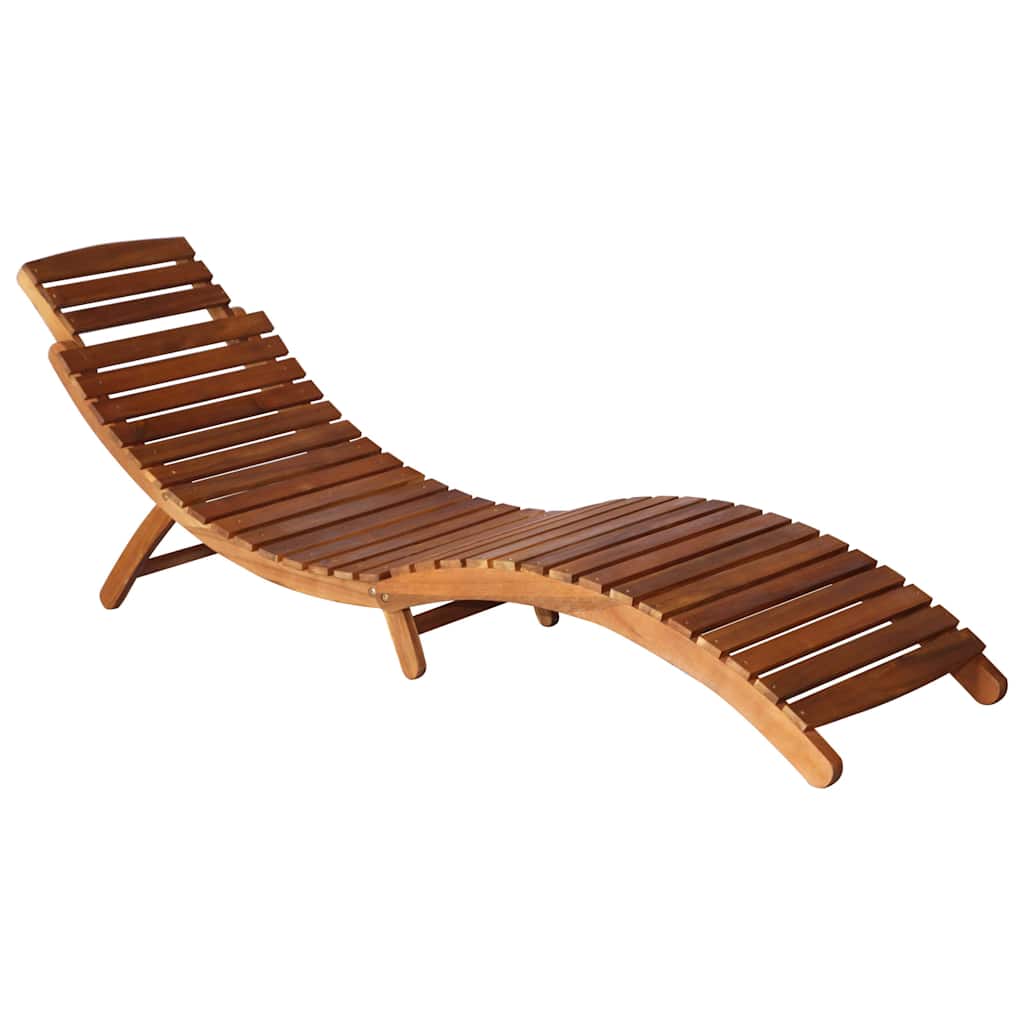 vidaXL Sonnenliege mit Tisch und Auflage Massivholz Akazie - Image 3