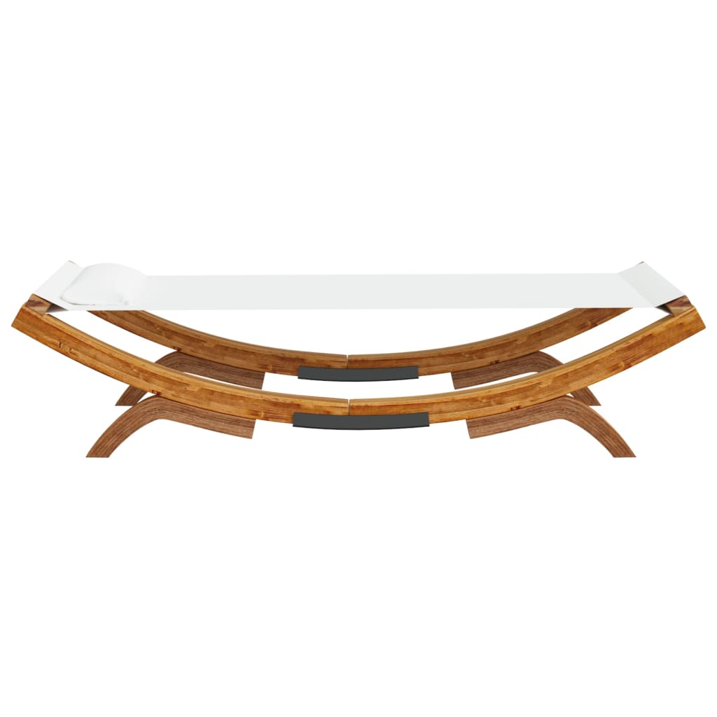 vidaXL Sonnenliege 100x188,5x44 cm Bugholz Massiv Creme - Image 4