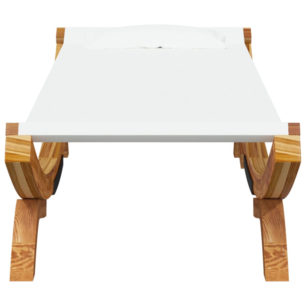 vidaXL Sonnenliege 100x188,5x44 cm Bugholz Massiv Creme - Image 3