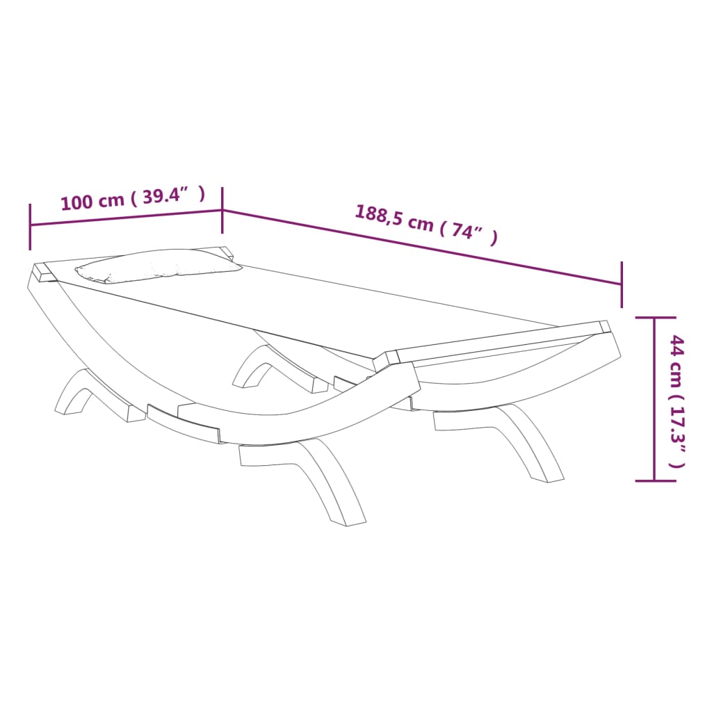 vidaXL Sonnenliege 100x188,5x44 cm Bugholz Massiv Creme - Image 6