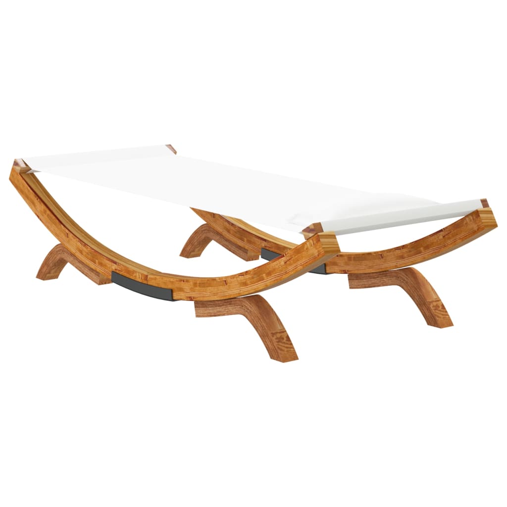 vidaXL Sonnenliege 100x188,5x44 cm Bugholz Massiv Creme - Image 5