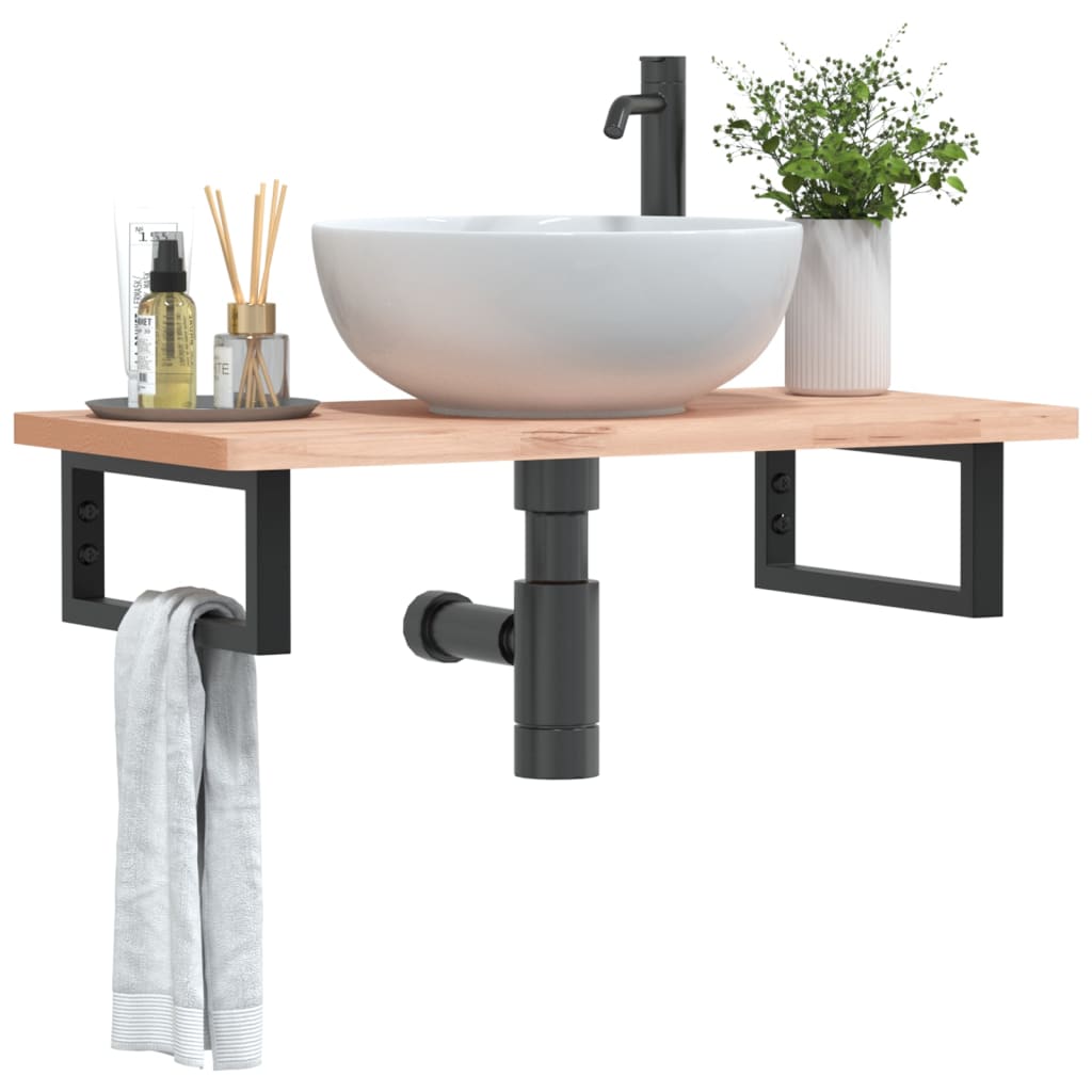 vidaXL Waschtisch-Halterungen 2 Stk. Schwarz Rechteckig Stahl