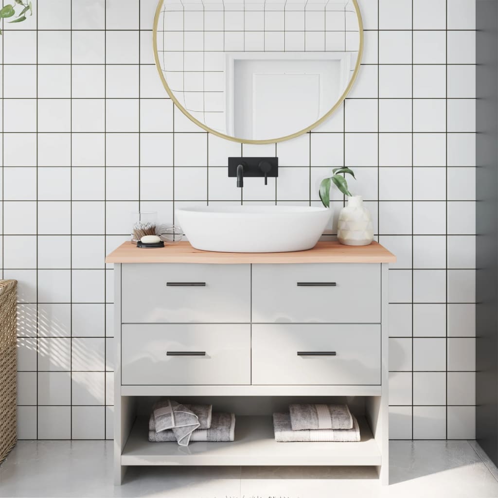 vidaXL Waschtischplatte 100x30x2 cm Massivholz Unbehandelt