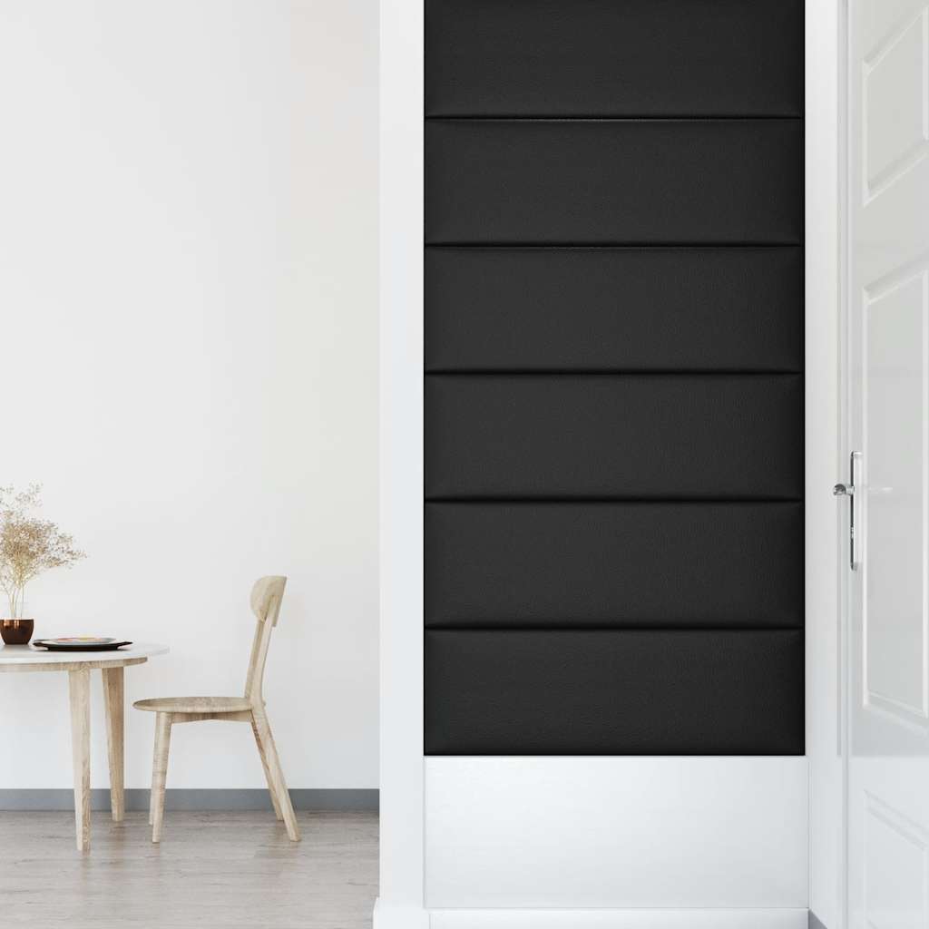 vidaXL Wandpaneele 12 Stk. Schwarz 90x30 cm Kunstleder 3,24 m² - Image 4