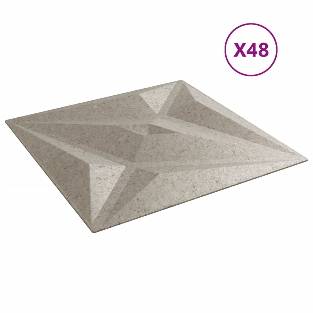 vidaXL Wandpaneele 48 Stk. Beton 50x50 cm XPS 12 m² Stern - Image 4