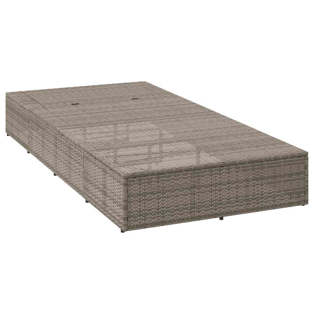 vidaXL Sonnenliege mit schwebender Auflage Grau Poly Rattan - Image 6