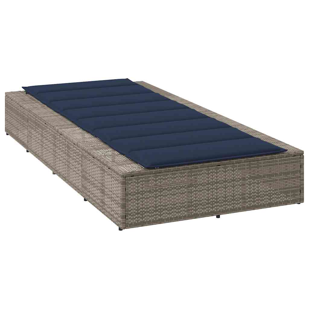 vidaXL Sonnenliege mit schwebender Auflage Grau Poly Rattan - Image 5